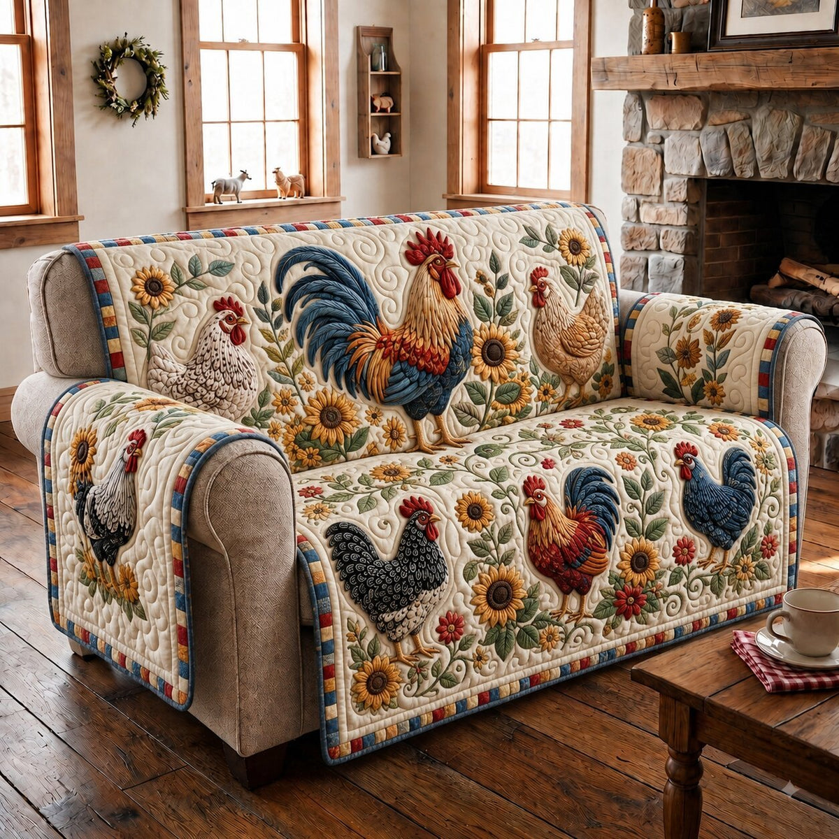 Happy Chickens Home Sofa Cover