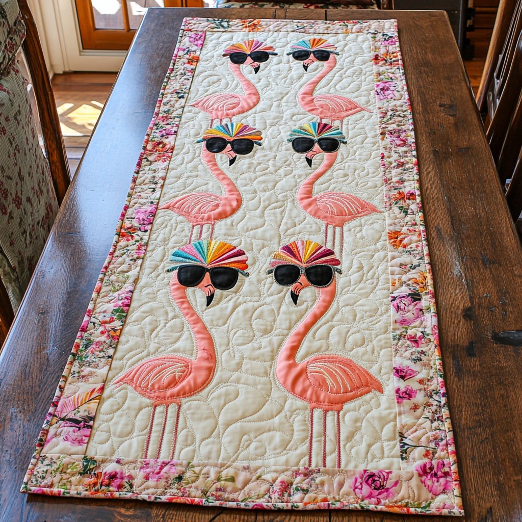 Happy Flamingo Table Runner