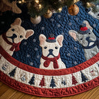 Happy French Bulldog Christmas Tree Skirt
