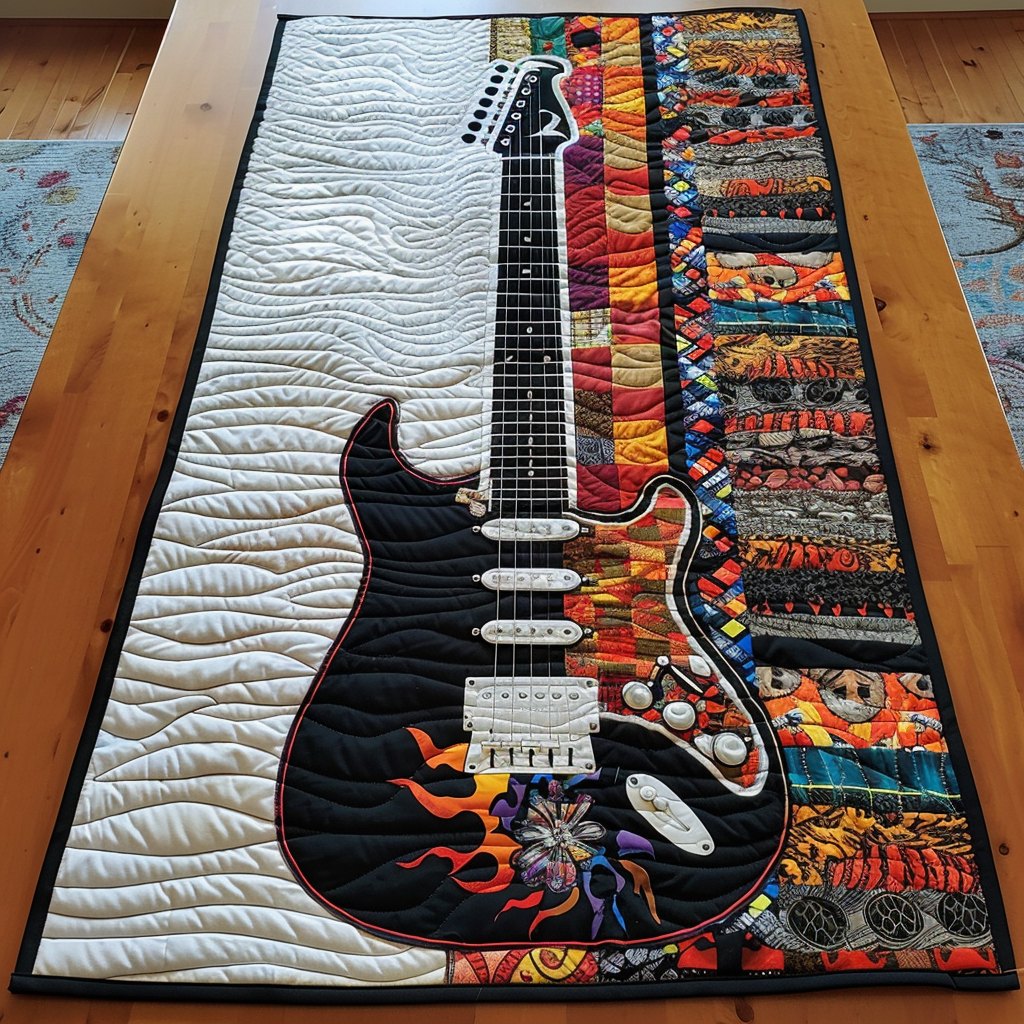 Harmonious Guitar Colors Table Runner