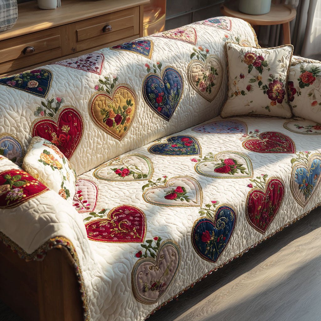 Harmony Hearts Sofa Cover