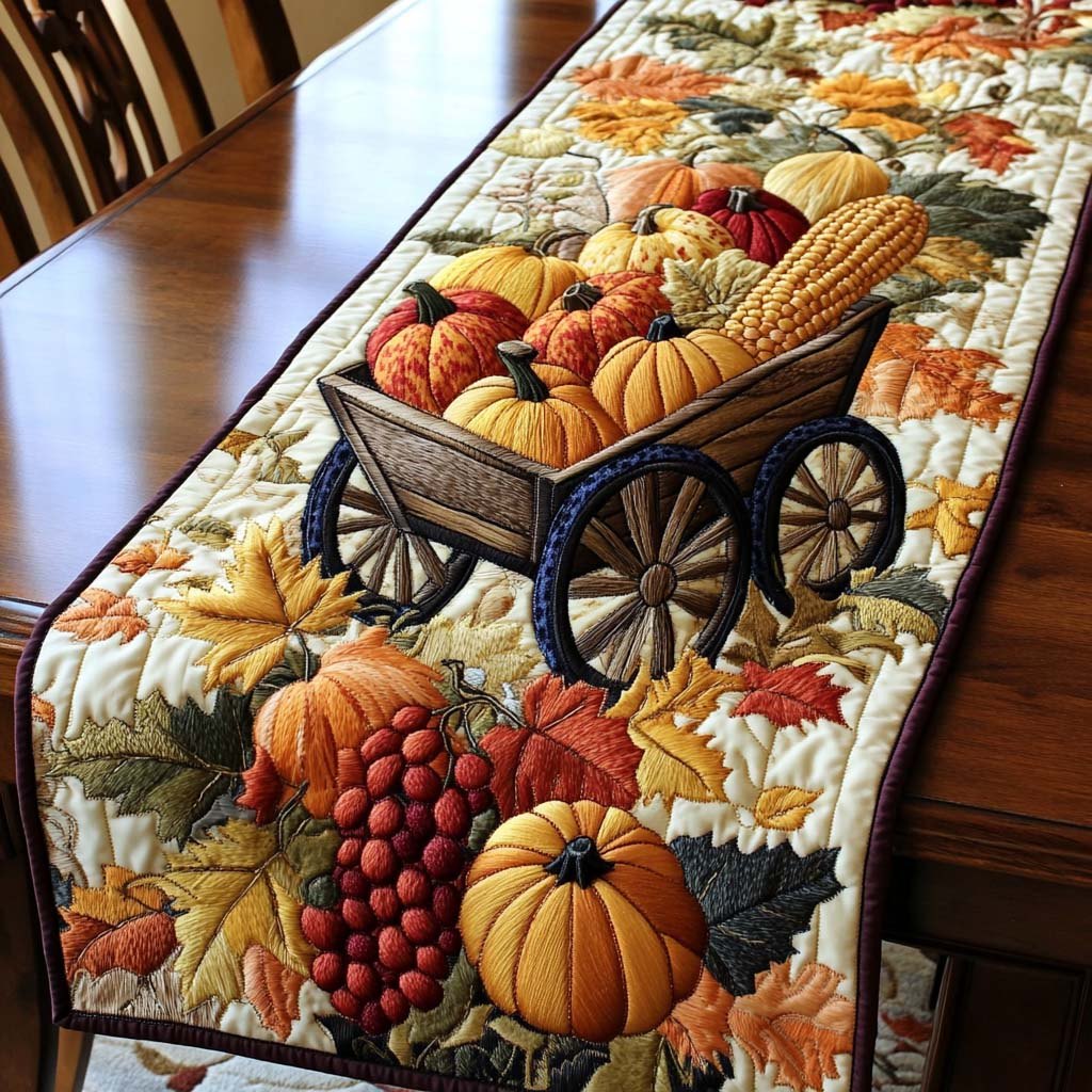 Harvest Bounty Wheelbarrow Table Runner