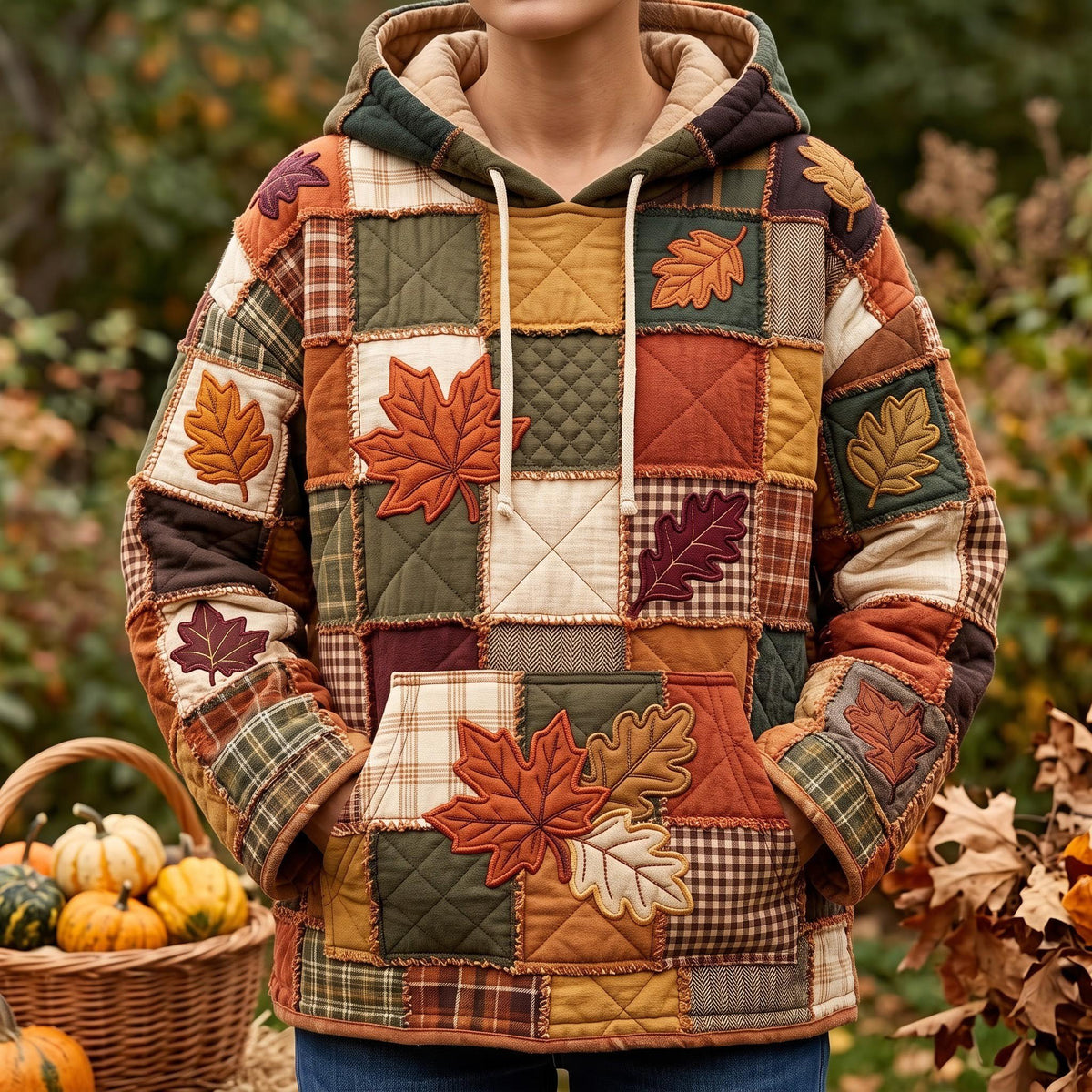 Harvest Plaid hoodie, all-over print