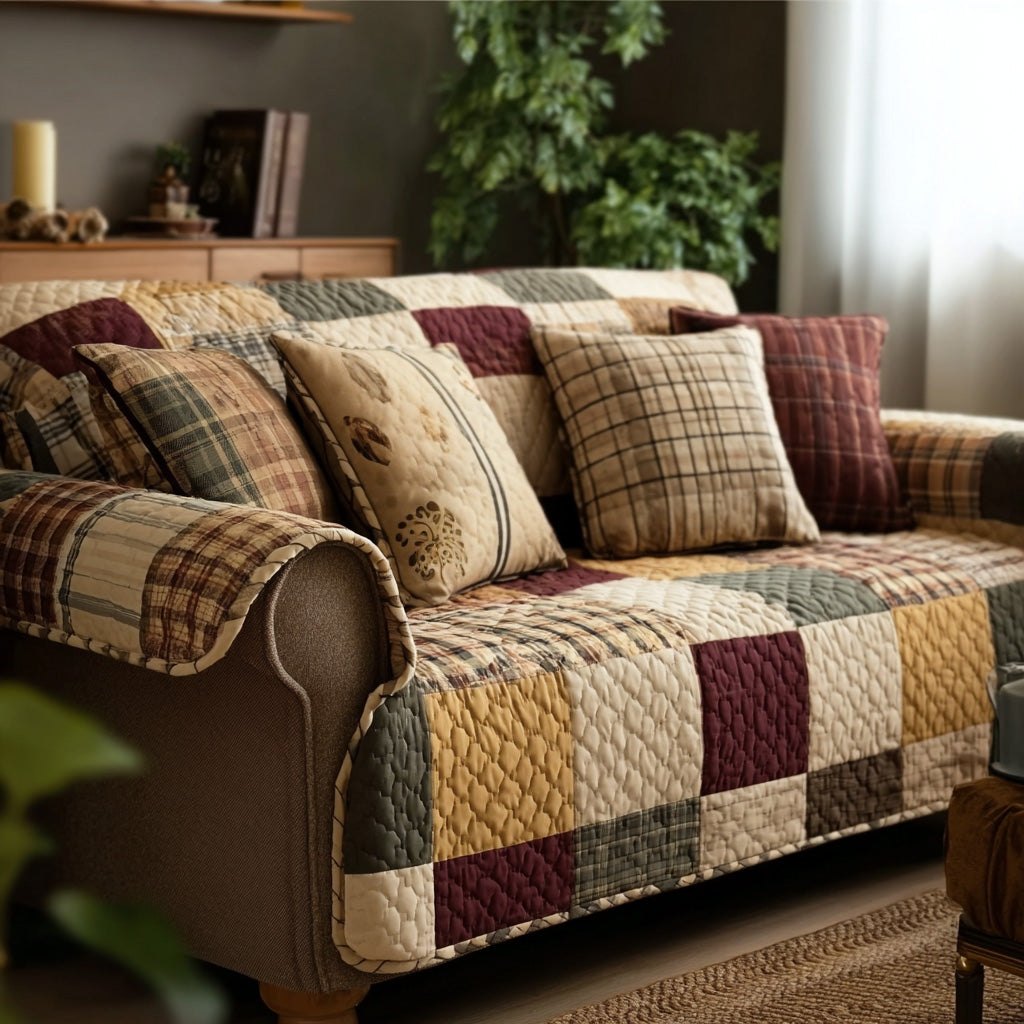 Harvest Plaid Sofa Cover