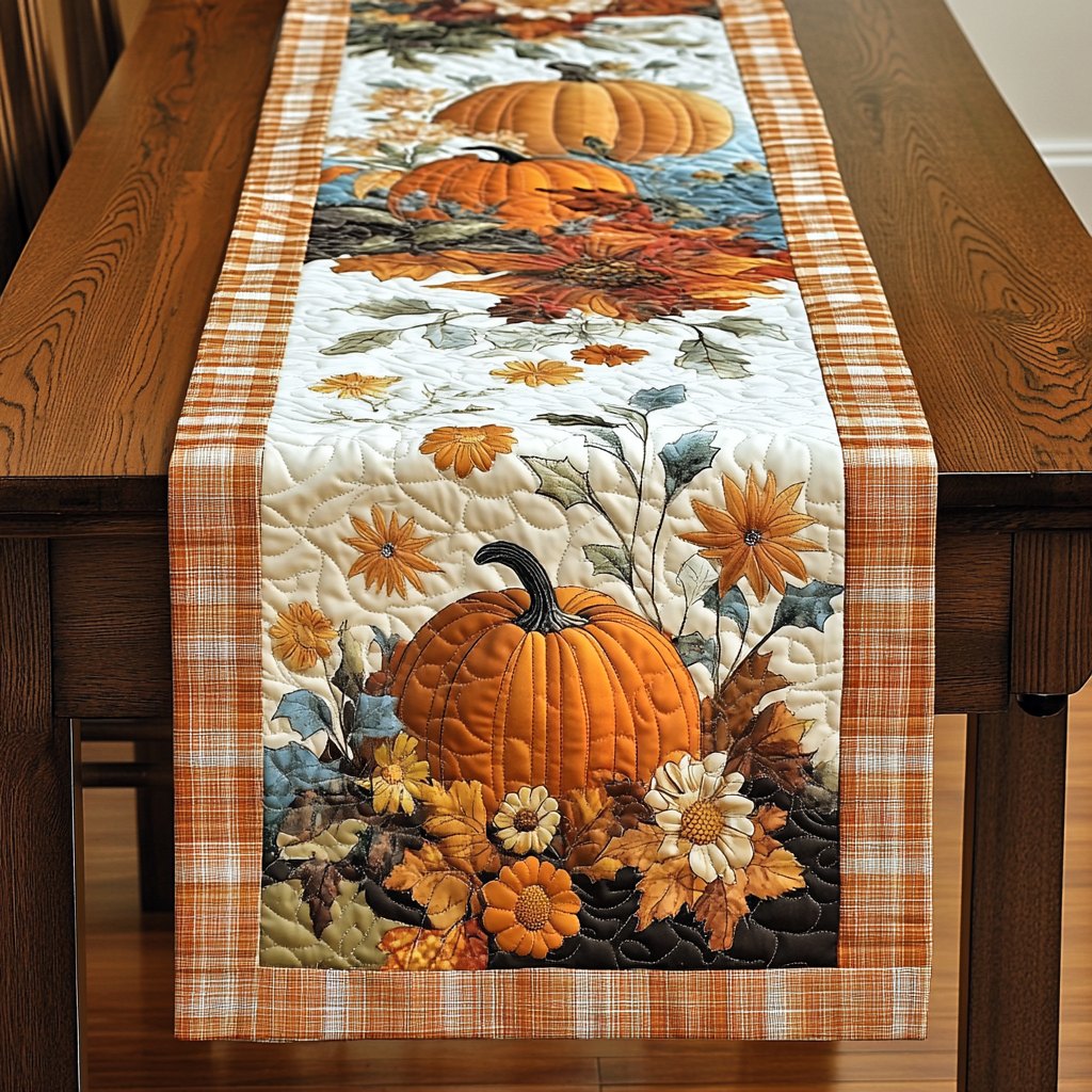 Harvest Pumpkin Cheer Table Runner