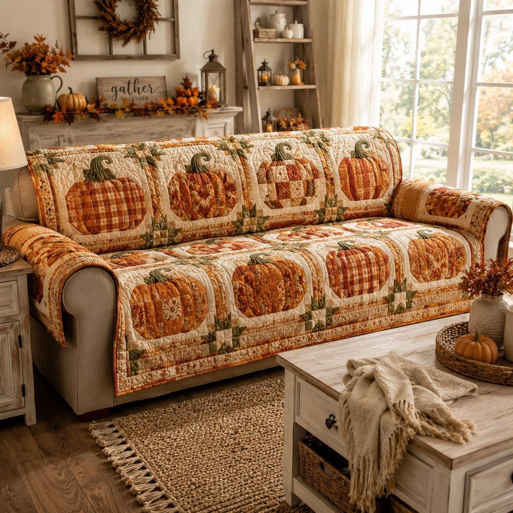 Harvest Pumpkin Patch Sofa Cover