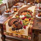 Cornucopia Harvest Turkey Table Runner