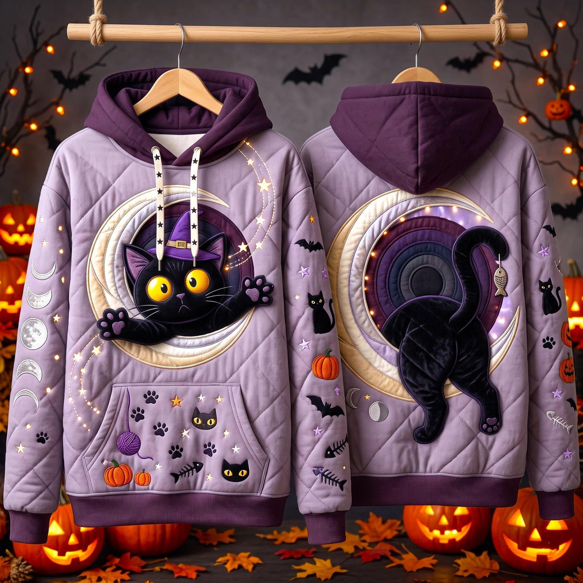 Haunted Cat hoodie, all-over print