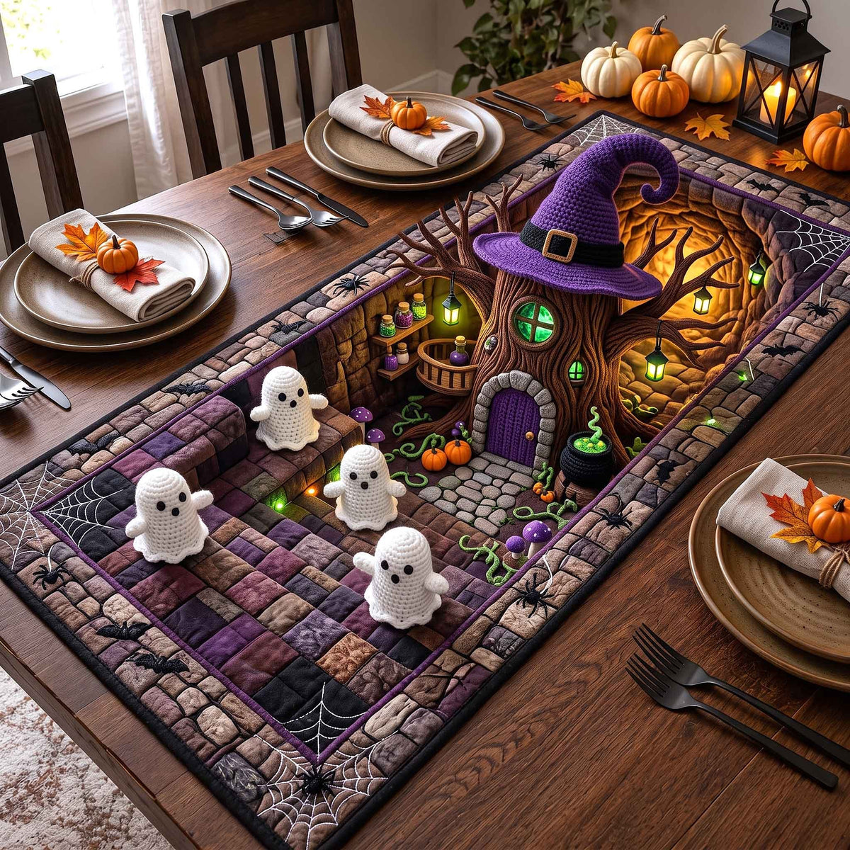 Witch Hat Treehouse Path Table Runner