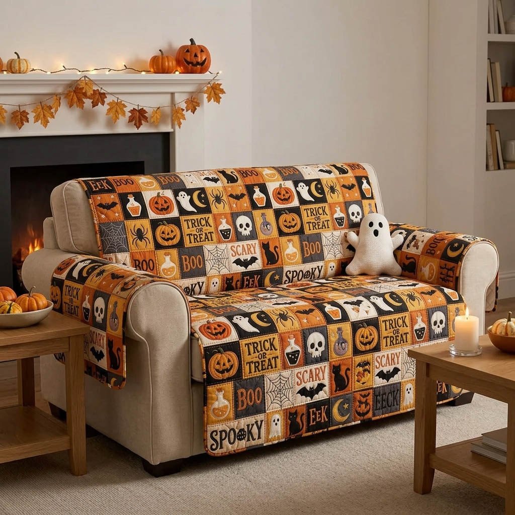 Haunted Halloween Whispers Sofa Cover