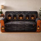 Jack o Lanterns in Stone Alcoves Sofa Cover