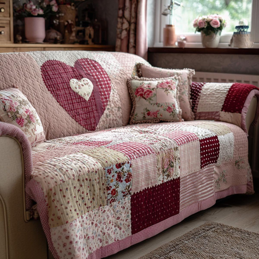 Heart Mosaic Sofa Cover