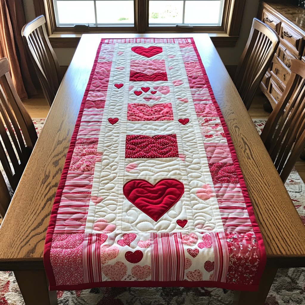 Heart Path Table Runner