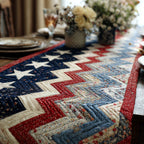 Patriotic Chevron Stars and Stripes Table Runner