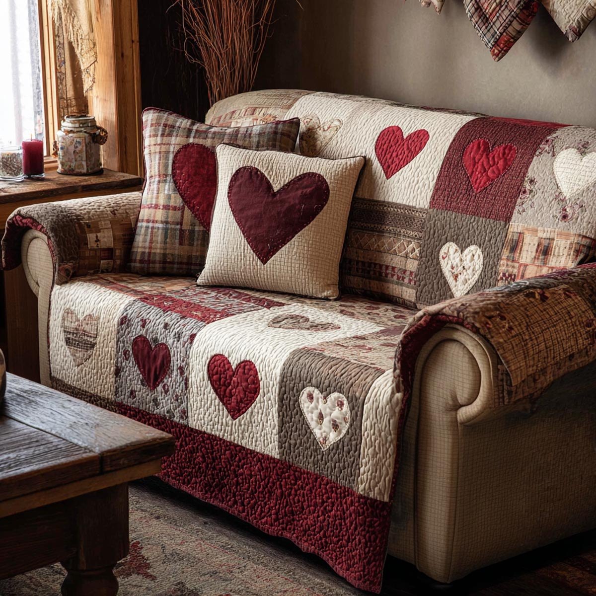 Heart Welcome Sofa Cover