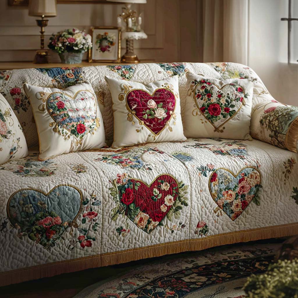 Heart Whispers Sofa Cover