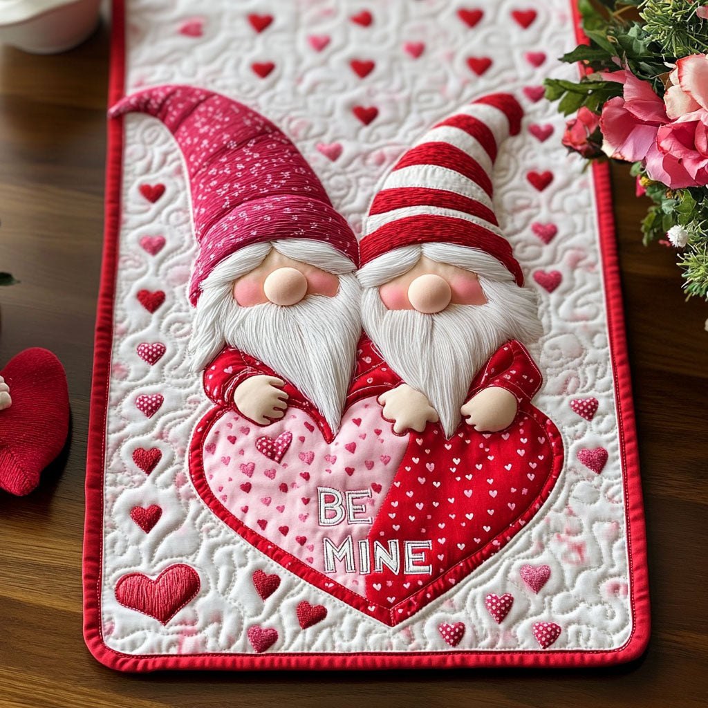 Heartfelt Gnome Love Table Runner