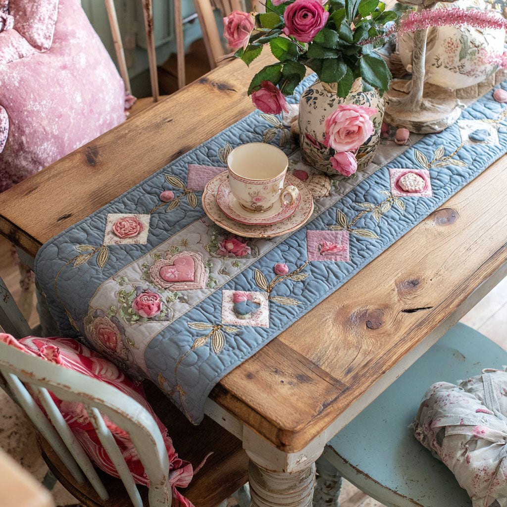 Hearts Beneath the Blossoms Table Runner