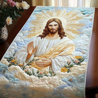 Jesus in Clouds with Open Arms Table Runner