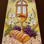 Chalice Bread Grapes and Lilies Table Runner