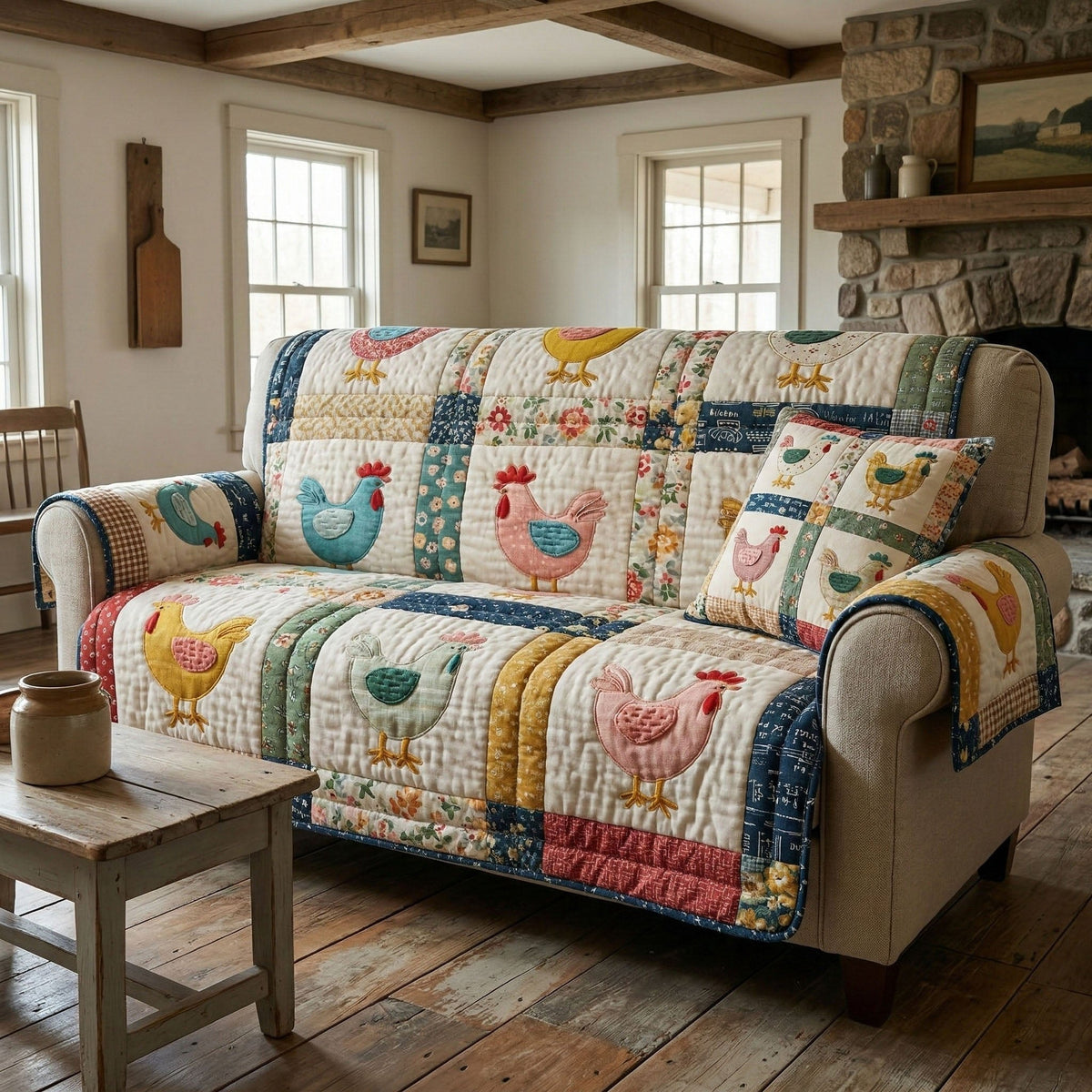 Heirloom Rooster Sofa Cover