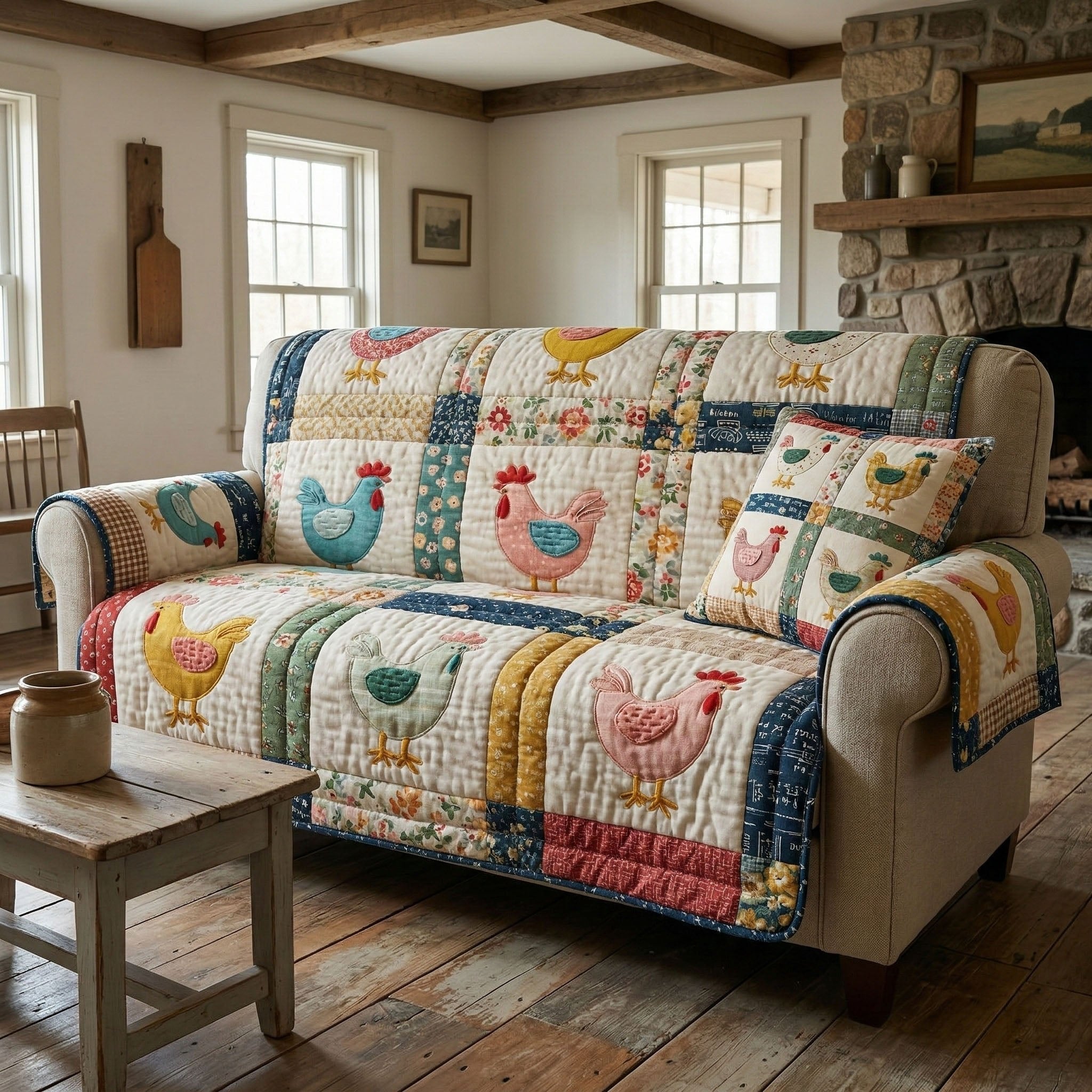Heirloom Rooster Sofa Cover