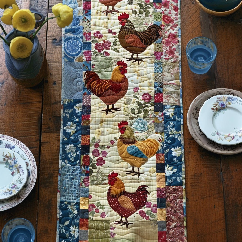 Hens Herbs Table Runner