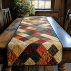 Earth Tone Patchwork Squares Table Runner