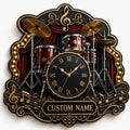 Drummers and Percussionists Custom Name Wall Clock — personalized with a custom name