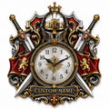 Medieval Sword Custom Name Wall Clock — personalized with a custom name