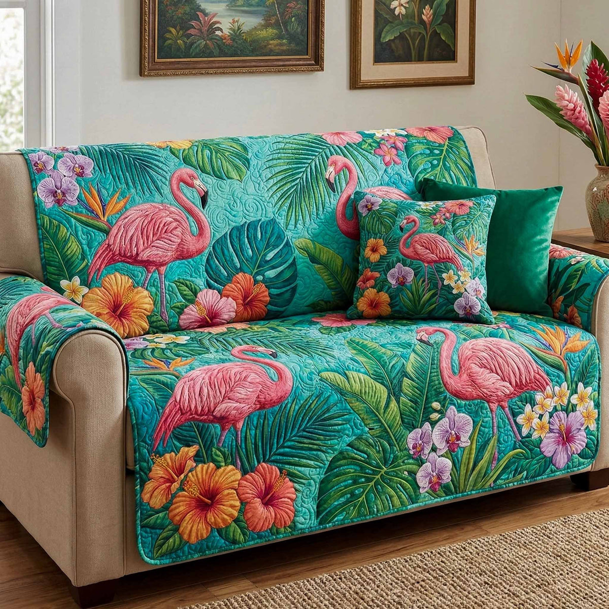 Hibiscus Haven Sofa Cover