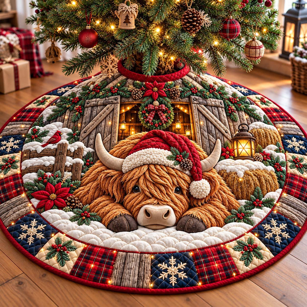 Highland Christmas Barn Christmas Tree Skirt