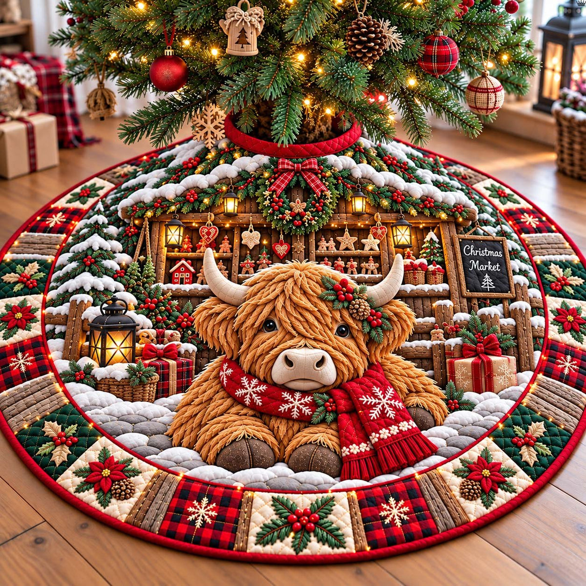 Highland Christmas Market Christmas Tree Skirt