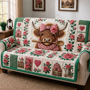 Highland Cow Homestead Sofa Cover - Made to Order