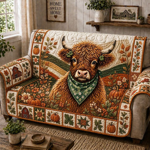 Highland Cow Valley Sofa Cover - Made to Order