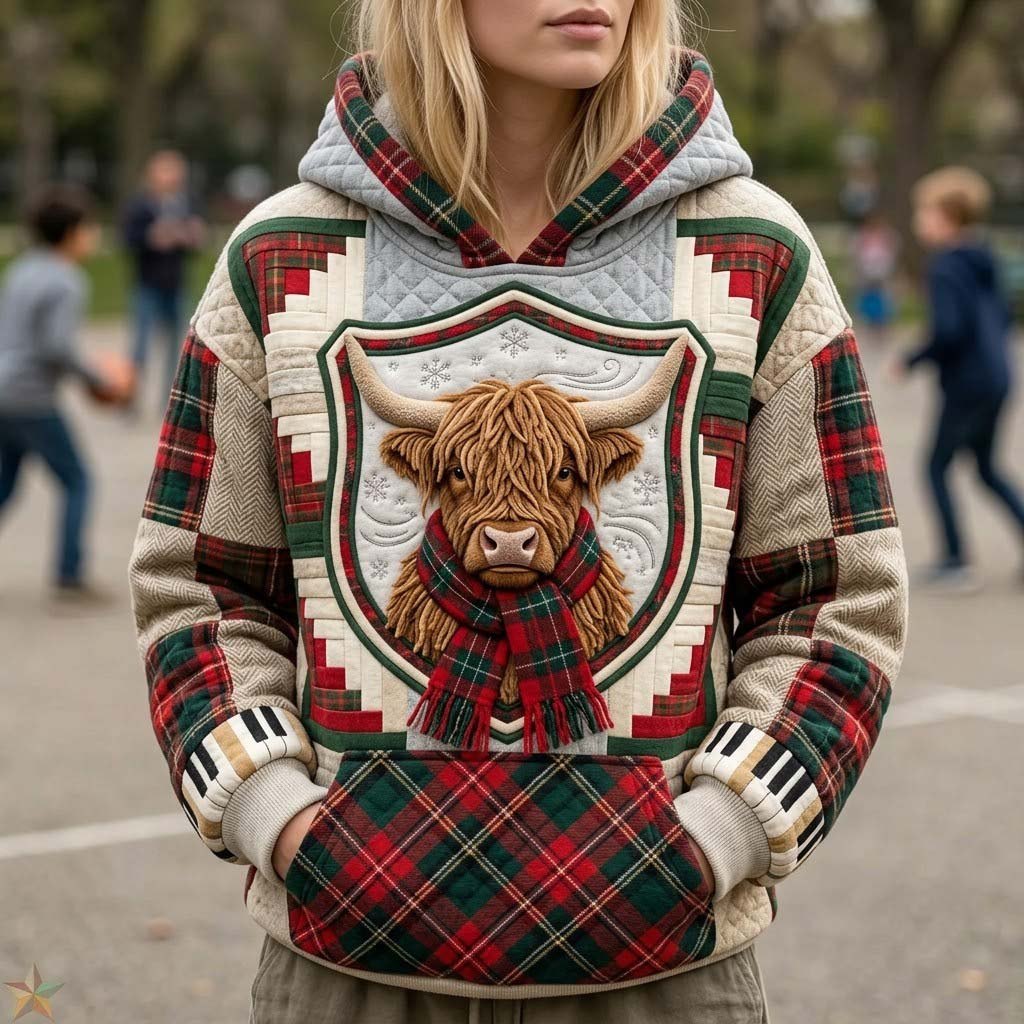 Highland Tartan Winter hoodie, all-over print