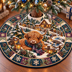 Highland Winter Cottage Christmas Tree Skirt