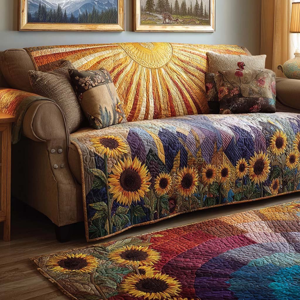 Hills and Flowers Sofa Cover