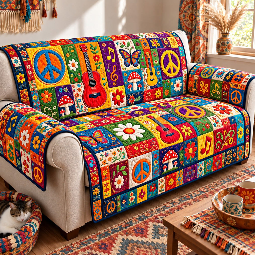 Hippie Music Garden Sofa Cover