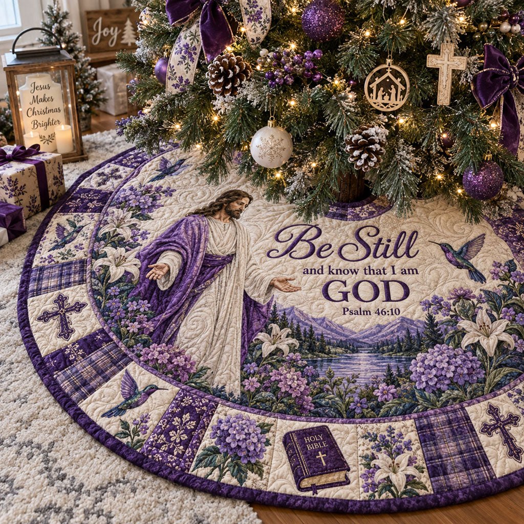 His Sacred Promise Christmas Tree Skirt