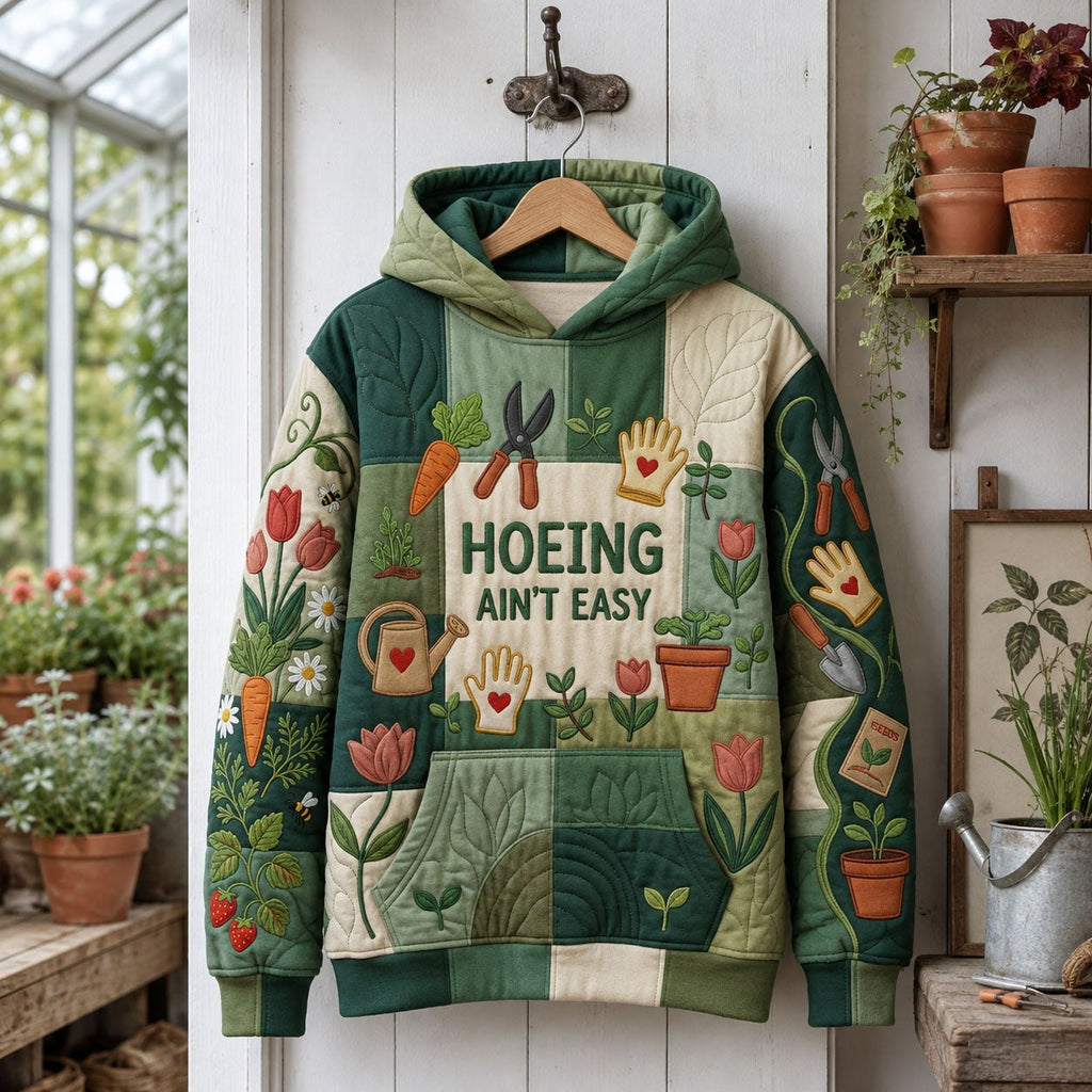 Hoeing Aint Easy hoodie, all-over print