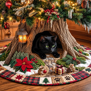 Holiday Cat Den Christmas Tree Skirt - Made to Order