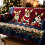 Holiday Corgi Gifts Sofa Cover