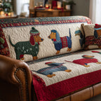 Holiday Dachshund Stroll Sofa Cover