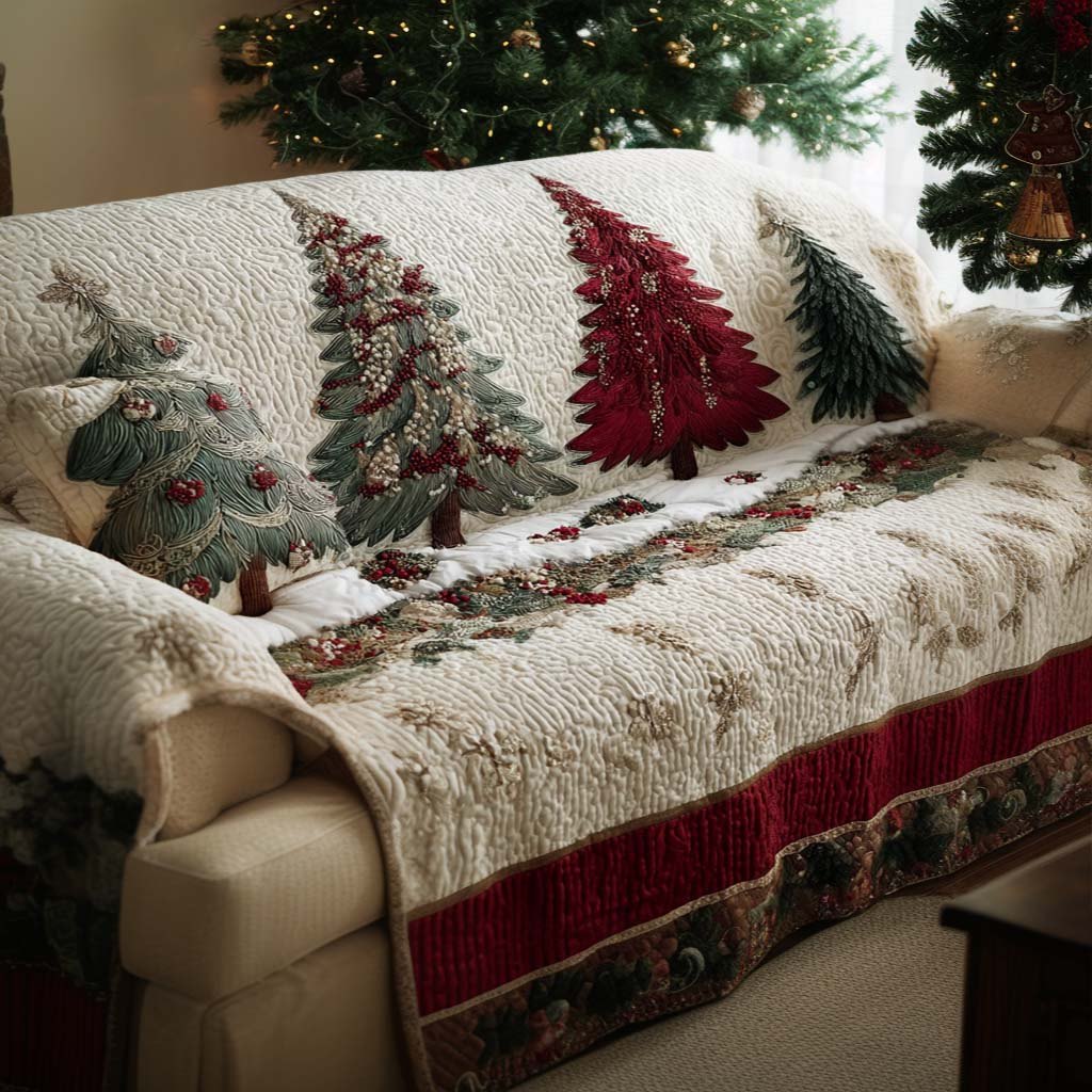 Holiday Evergreen Sofa Cover