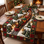 Plaid Border Holiday Express Table Runner