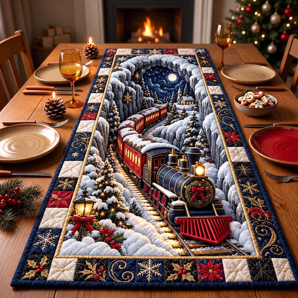 Moonlit Navy Holiday Express Table Runner