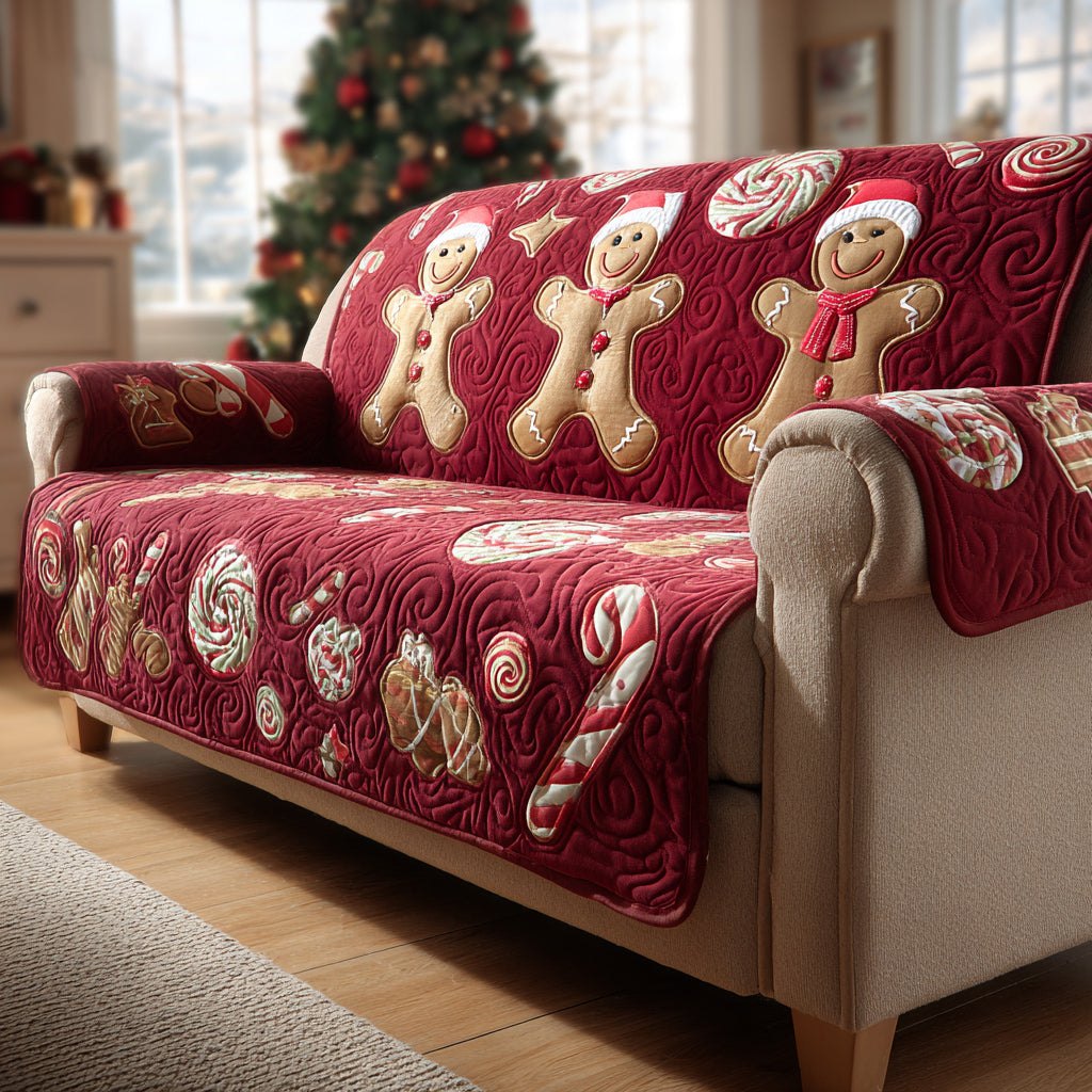 Holiday Gingerbread Man Sofa Cover