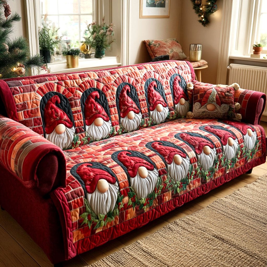 Holiday Gnome Lane Sofa Cover