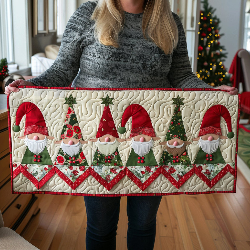 Holiday Gnome Parade Table Runner